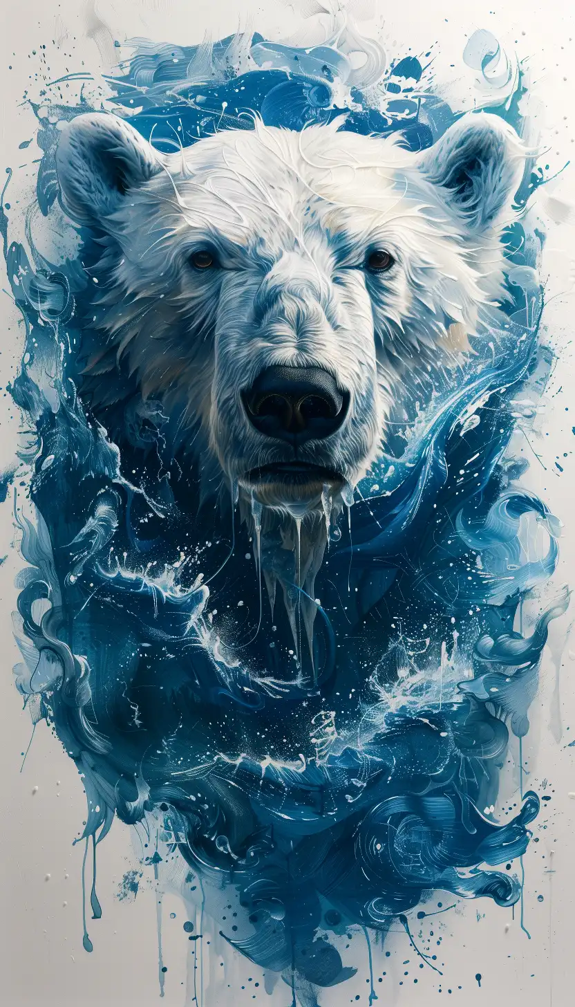 Polar bear in a melting iceberg